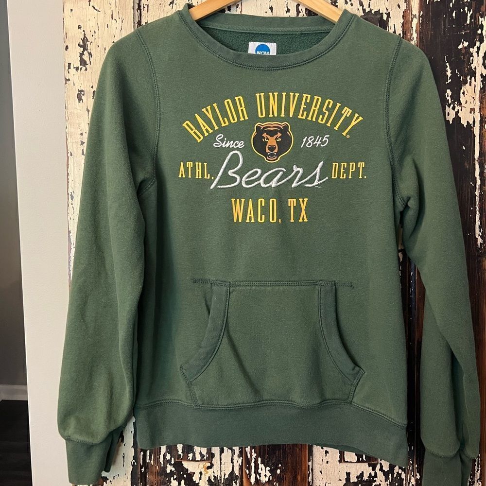 Retro Baylor University Bears Waco TX crewneck kangaroo pocket sweatshirt. M